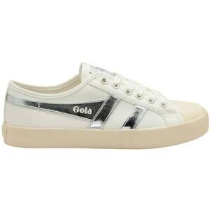 NEW GOLA women's coaster trainer shoes in off white/silver